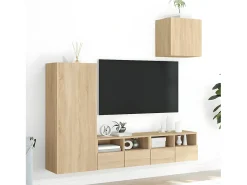 4 pcs móveis de parede p/ TV derivados madeira carvalho sonoma PT151121^ Móvel De Tv