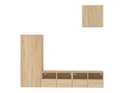 4 pcs móveis de parede p/ TV derivados madeira carvalho sonoma PT151121^ Móvel De Tv
