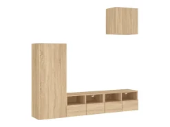 4 pcs móveis de parede p/ TV derivados madeira carvalho sonoma PT151121^ Móvel De Tv
