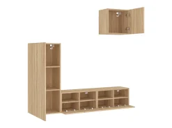 4 pcs móveis de parede p/ TV derivados madeira carvalho sonoma PT151121^ Móvel De Tv