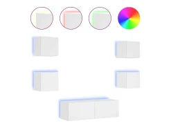 5 pcs móveis de parede para TV com luzes LED PT298657^ Móvel De Tv