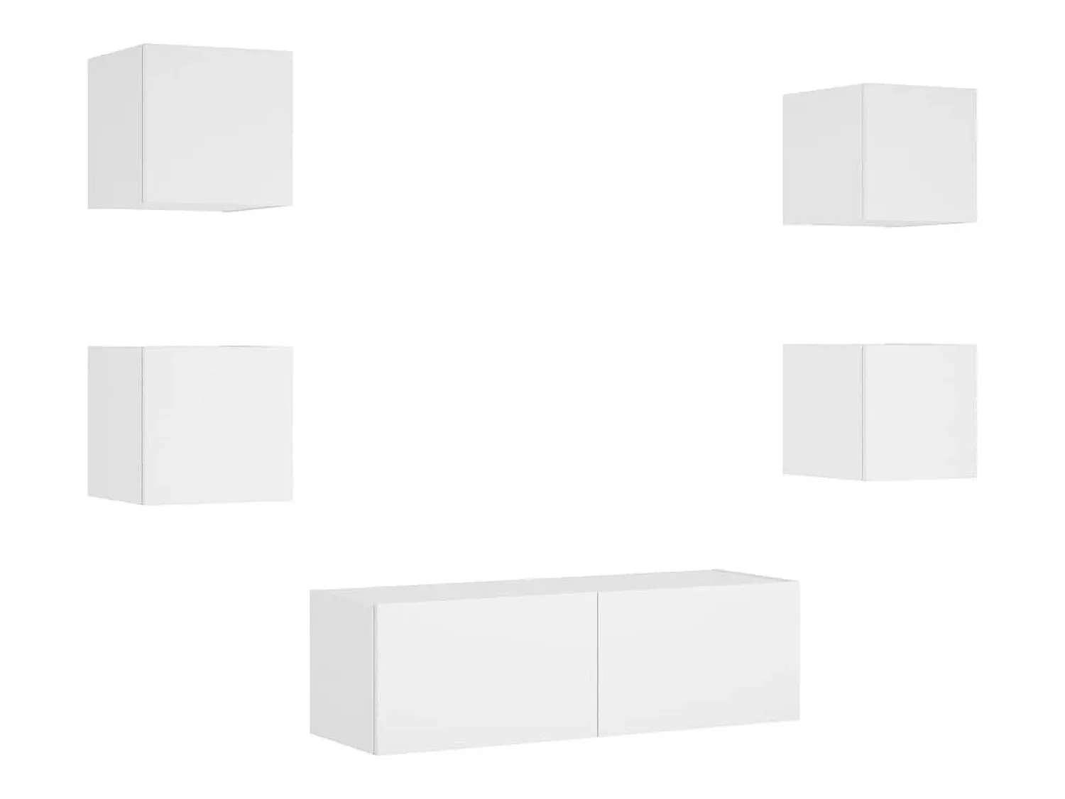 5 pcs móveis de parede para TV com luzes LED PT298657^ Móvel De Tv