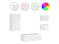 4 pcs móveis de parede para TV com luzes LED PT690198^ Móvel De Tv