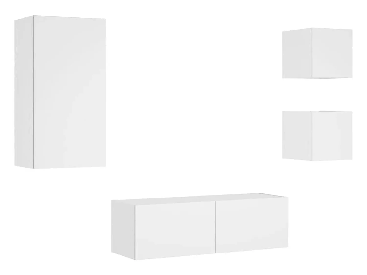 4 pcs móveis de parede para TV com luzes LED PT690198^ Móvel De Tv