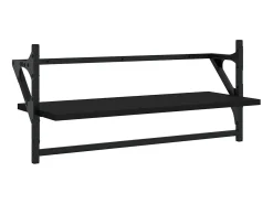 Prateleira* 4 pcs prateleiras de parede derivados de madeira PT695614 Preto