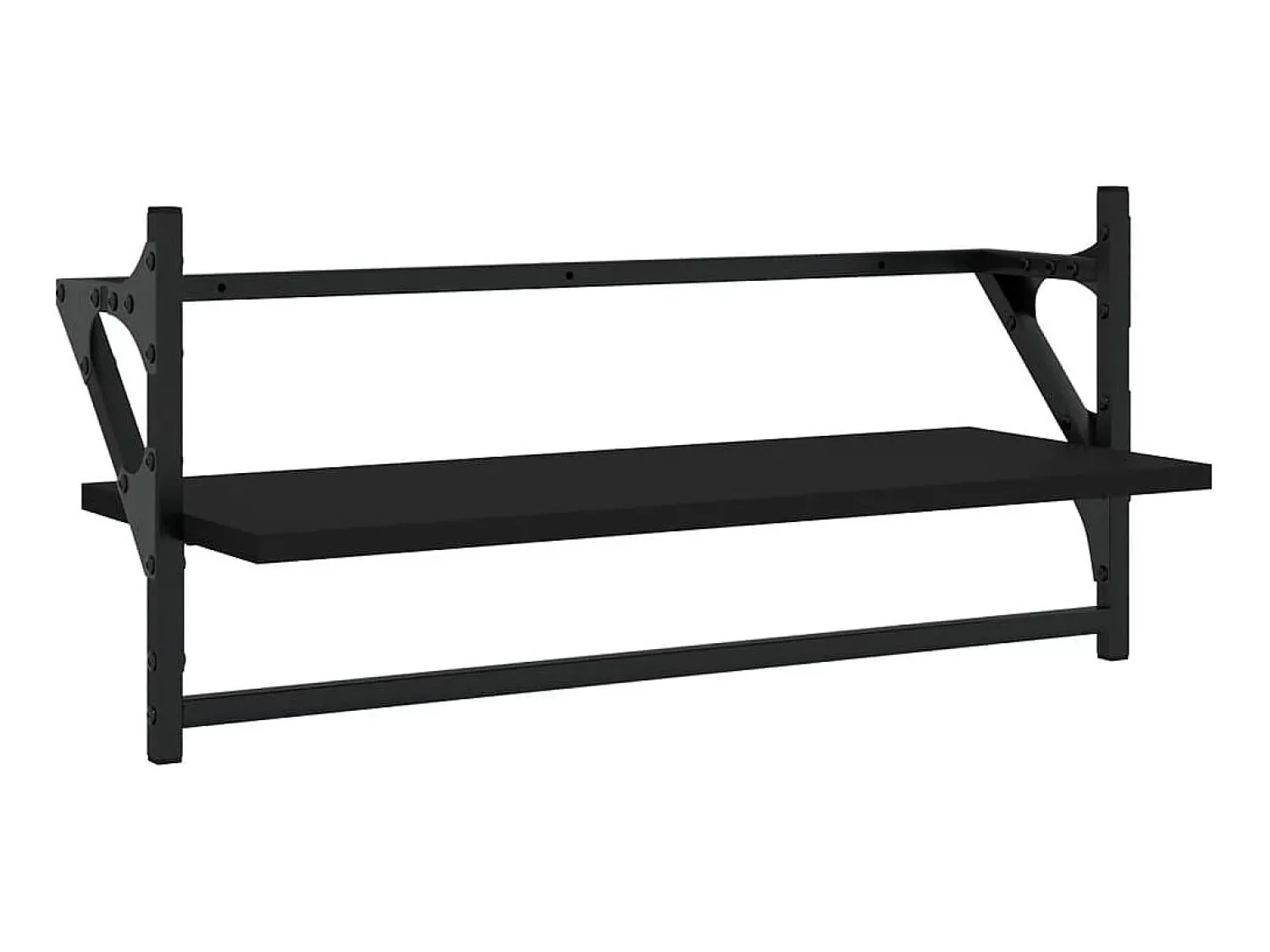 Prateleira* 4 pcs prateleiras de parede derivados de madeira PT695614 Preto