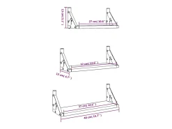 Prateleira*vidaxl 3 pcs prateleiras parede derivados de madeira carvalho sonoma Castanho