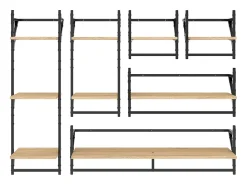 Clearance 6 pcs prateleiras parede derivados de madeira carvalho sonoma PT394723 Castanho
