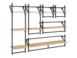 Clearance 6 pcs prateleiras parede derivados de madeira carvalho sonoma PT394723 Castanho