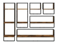 Prateleira|vidaxl 6 pcs prateleiras parede derivados de madeira carvalho fumado Castanho