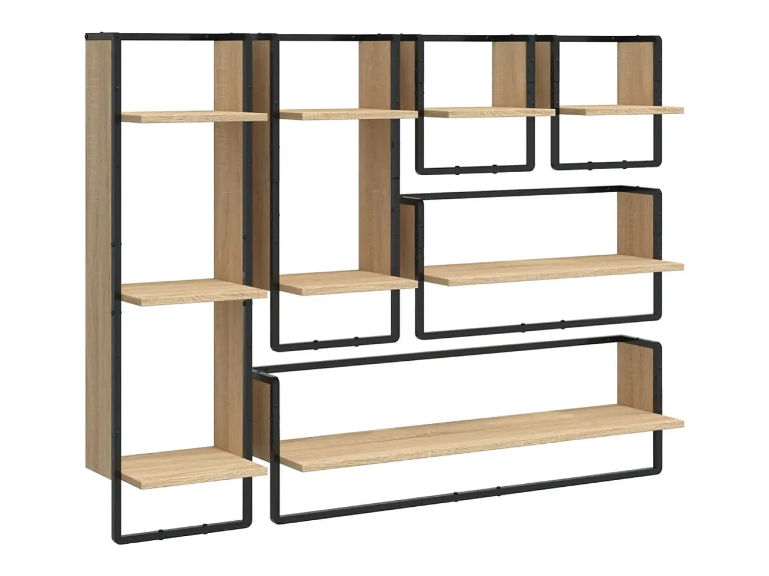Outlet vidaxl 6 pcs prateleiras parede derivados de madeira carvalho sonoma Castanho