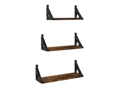 3 pcs prateleiras parede derivados de madeira carvalho fumado PT769265^ Prateleira