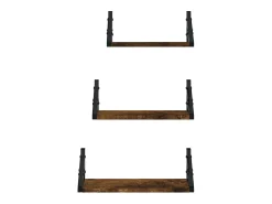 3 pcs prateleiras parede derivados de madeira carvalho fumado PT769265^ Prateleira