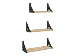 3 pcs prateleiras parede derivados de madeira carvalho sonoma PT969442^ Prateleira