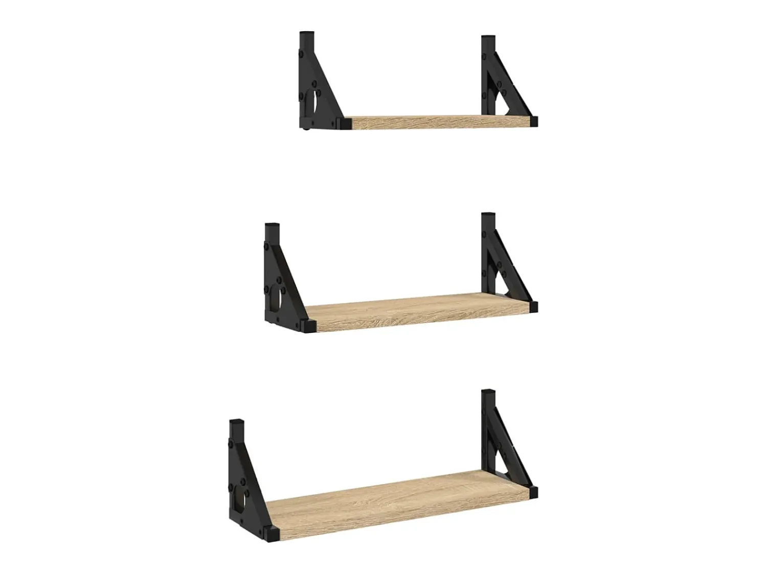 3 pcs prateleiras parede derivados de madeira carvalho sonoma PT969442^ Prateleira