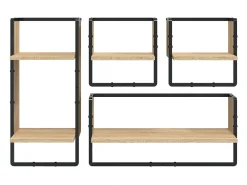 4 pcs prateleiras parede derivados de madeira carvalho sonoma PT128633^ Prateleira