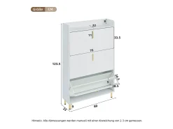 Merax 2 sapateiras de 3 portas - 2 x 80 x 23 x 123,5 cm - prateleira ajustável com 6 compartimentos - MDF - Branco