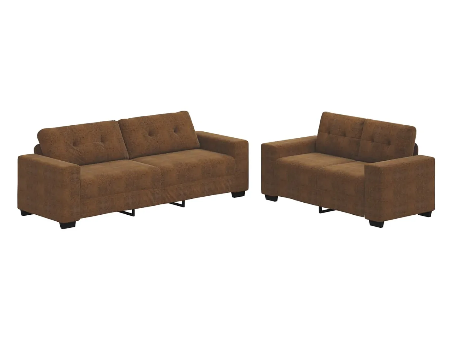 Sofá*vidaxl | Sofá | 2 pcs 221 x 78 x 80 cm Couro sintético Castanho