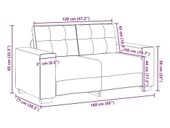Sofá*vidaxl | Sofá | 2 pcs 221 x 78 x 80 cm Couro sintético Castanho