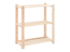 Prateleira* 2 unidades arrumação 3 prateleiras 80x38x90cm pinho 150 kg PT634096 Bege