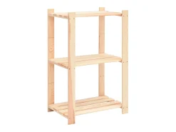 Sale 2 unidades arrumação 3 prateleiras 60x38x90cm pinho 150 kg PT284280 Bege