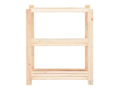 Prateleira* 3 unidades arrumação 3 prateleiras 80x38x90cm pinho 150 kg PT893920 Bege