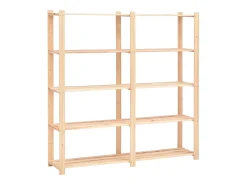 Prateleira| 2 unidades arrumação 5 prateleiras 170x38x170cm pinho 500 kg PT389910 Bege