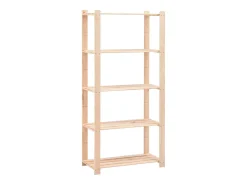 Prateleira| 2 unidades arrumação 5 prateleiras 80x38x170cm pinho 250 kg PT211745 Bege