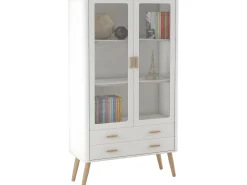 Loft24 Adrianni : Armário expositor com 2 portas de vidro em metal preto^ Vitrina