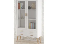 Loft24 Adrianni : Armário expositor com 2 portas de vidro em metal preto^ Vitrina