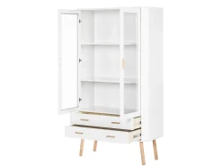 Loft24 Adrianni : Armário expositor com 2 portas de vidro em metal preto^ Vitrina
