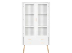 Loft24 Adrianni : Armário expositor com 2 portas de vidro em metal preto^ Vitrina