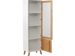 Vitrina|Loft24 Adrianni : Roupeiro com 2 portas de vidro em metal preto Branco