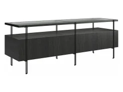 Móvel De Tv*Dorel Home Alandra : Móvel inferior com 2 portas em carvalho / branco Preto