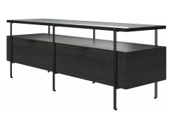 Móvel De Tv*Dorel Home Alandra : Móvel inferior com 2 portas em carvalho / branco Preto
