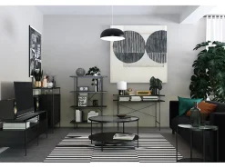 Móvel De Tv*Dorel Home Alandra : Móvel inferior com 2 portas em carvalho / branco Preto