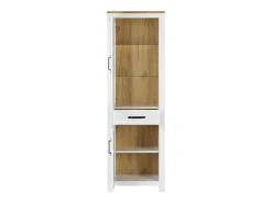 Outlet Aparador alto 64x199,5x41 cm carvalho branco Castanho / Branco