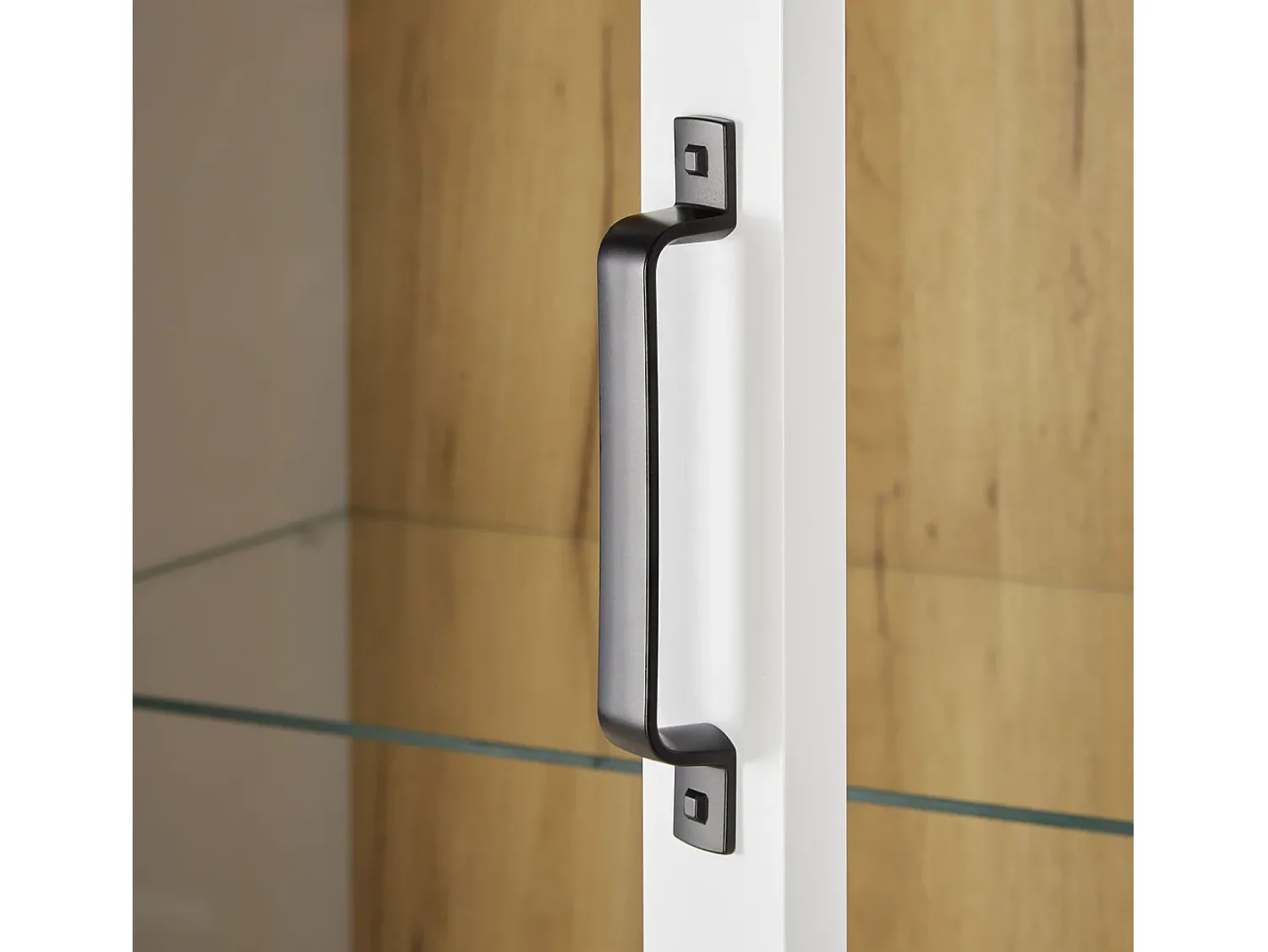 Outlet Aparador alto 64x199,5x41 cm carvalho branco Castanho / Branco