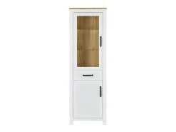 Outlet Aparador alto 64x199,5x41 cm carvalho branco Castanho / Branco