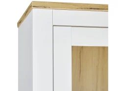 Outlet Aparador alto 64x199,5x41 cm carvalho branco Castanho / Branco