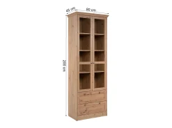 Vitrina* Aparador alto 80x200x45 cm carvalho natural Castanho
