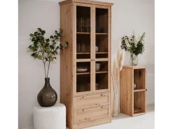 Vitrina* Aparador alto 80x200x45 cm carvalho natural Castanho