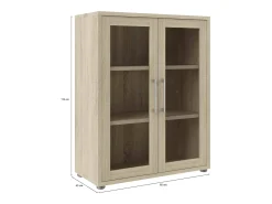 Sale Dmora Aparador Ampezzo, Buffet de sala, Aparador de sala, Despensa de cozinha, 89x40 h113 cm, Carvalho Castanho