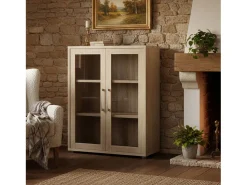 Sale Dmora Aparador Ampezzo, Buffet de sala, Aparador de sala, Despensa de cozinha, 89x40 h113 cm, Carvalho Castanho