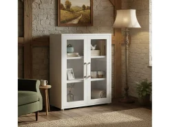 Dmora Aparador Ampezzo, Buffet de sala, Aparador de sala, Despensa de cozinha, 89x40 h113 cm,^ Vitrina