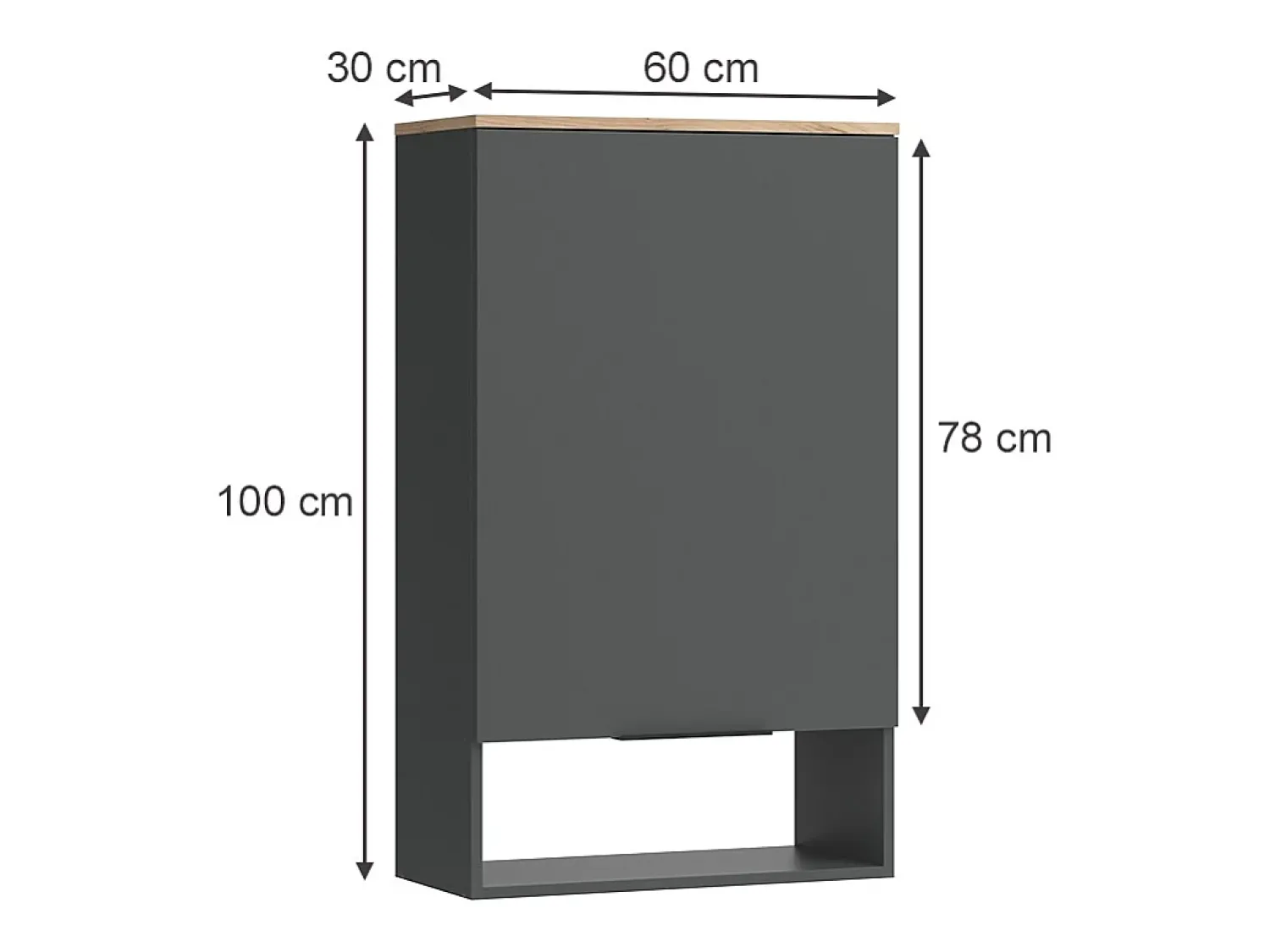 Prateleira|Vicco Aparador antracite 60x30x100 wido Cinza antracite