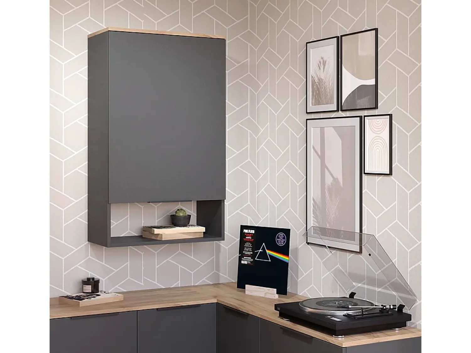 Prateleira|Vicco Aparador antracite 60x30x100 wido Cinza antracite