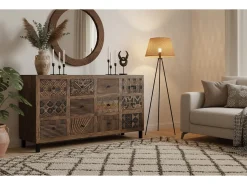 Vitrina*Giner y colomer Aparador artesanal em madeira maciça de manga 160cm Castanho