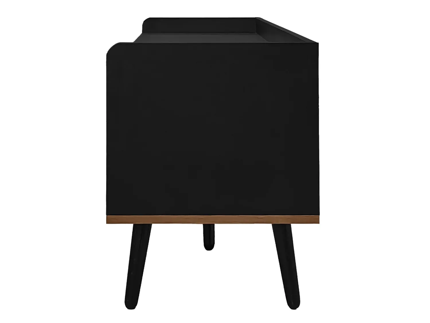 Móvel De Tv| Aparador baixo de 3 portas com prateleira, 160 cm de altura, para TV, moderno, ideal para sala de estar, na cor preta. Preto