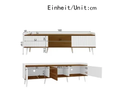 Aparador baixo de 3 portas com prateleira, 160 cm de altura, para TV, moderno, ideal para sala de estar, na cor branca.^ Móvel De Tv